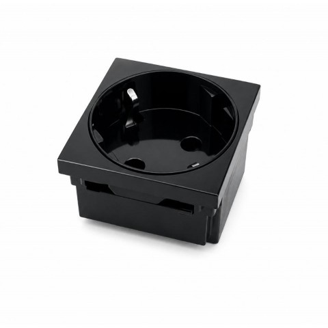 Schuko de 45x45 45º con protección NEGRO
