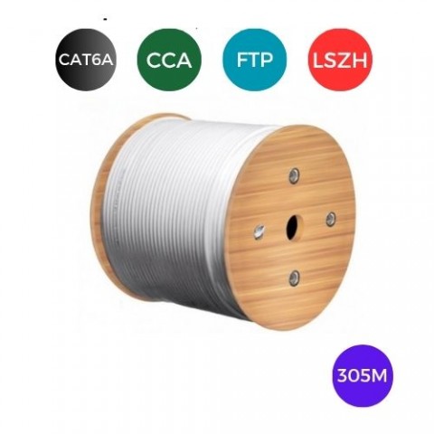 Cable CAT6A. FTP LSZH CPR Cca RIGIDO. Bobina 305 metros