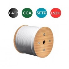 Cable CAT7 S/FTP LSZH CPR Cca RIGIDO. Bobina 500 metros. VERDE LIMA