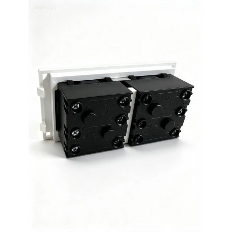 Schuko doble SIN piloto para CAJA mecanismos (NEGRO)