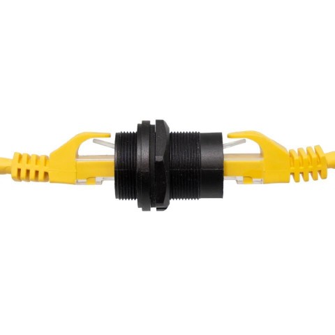 Adaptador RJ-45 H-H CAT6A FTP para EMPOTRAR con rosca + tapa