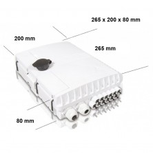 Caja F.O. de Exterior IP-65 CON LLAVE PARA 12 adaptadores SC Simplex / LC Duplex