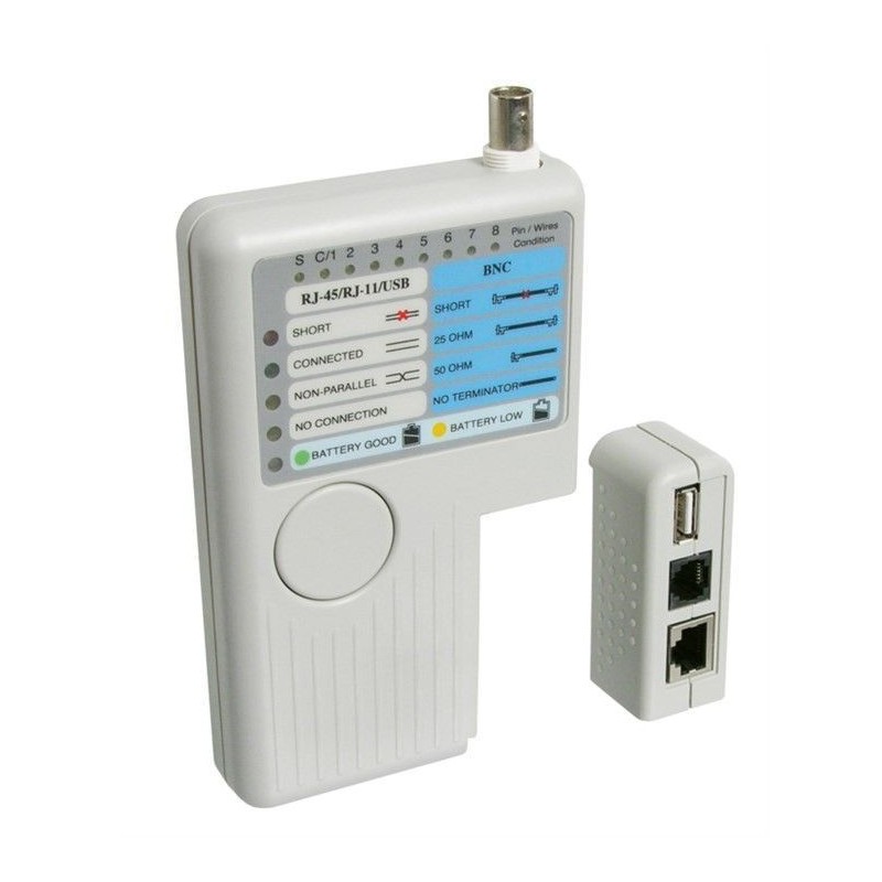 Tester para RJ11/RJ12/RJ45/BNC y USB