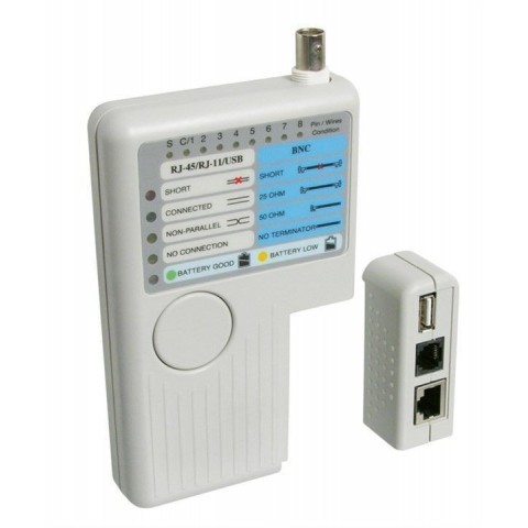 Tester para RJ11/RJ12/RJ45/BNC y USB