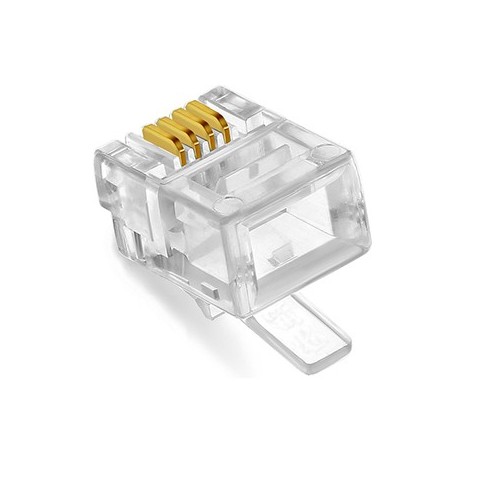 Conector RJ-11 MACHO CAT3  6P4C   Bolsa 100 unid