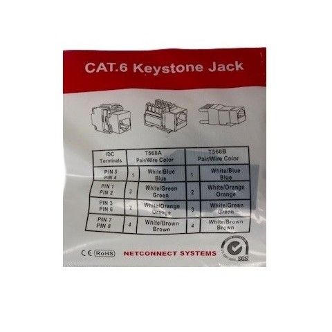 Conector RJ-45 HEMBRA CAT 6 UTP tipo 3M NEGRO 180º