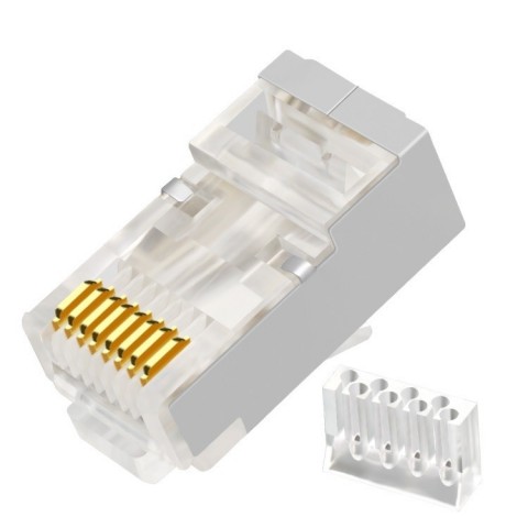 Conector RJ-45 MACHO CAT 6 FTP con GUIA EXTERNA  B