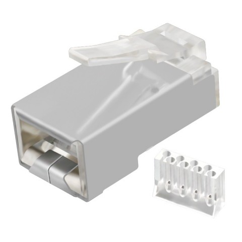Conector RJ-45 MACHO CAT 6 FTP con GUIA EXTERNA  B