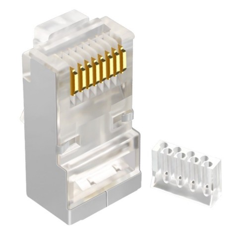 Conector RJ-45 MACHO CAT 6 FTP con GUIA EXTERNA  B