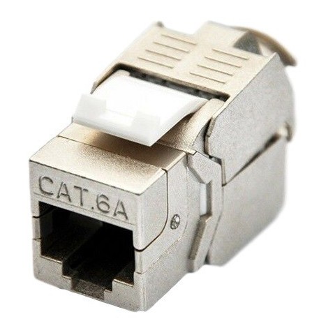 Conector RJ-45 Hembra CAT 6A FTP tipo 3M 180º Keystone (Grimpado sin Herramienta) tipo Tool-less