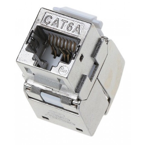 Conector RJ-45 Hembra CAT 6A FTP tipo 3M 180º Keystone (Grimpado sin Herramienta) tipo Tool-less