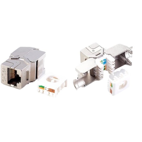Conector RJ-45 Hembra CAT 6A FTP tipo 3M 180º Keystone (Grimpado sin Herramienta) tipo Tool-less