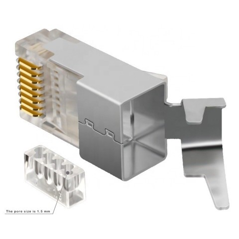 Conector RJ-45 MACHO CAT6A FTP con guia externa  B