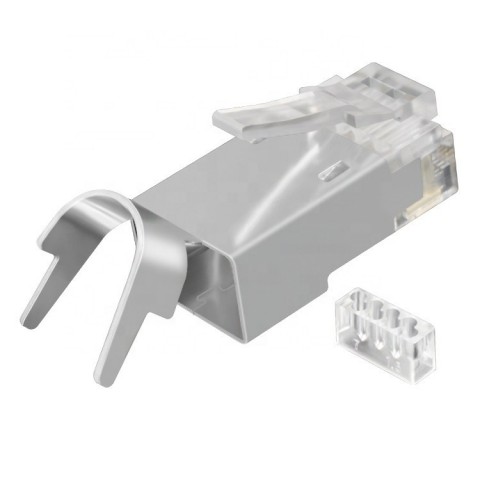 Conector RJ-45 MACHO CAT6A FTP con guia externa  B